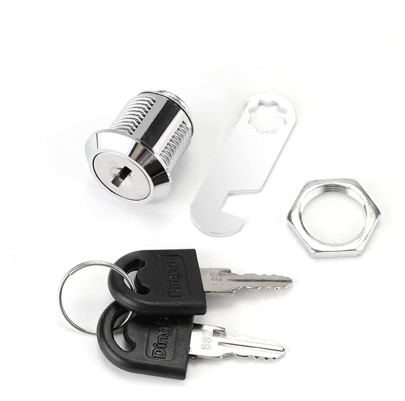 Cam Lock 2pcs,Door Barrel Lock,Drawer Locks with 4 Keys Lock Furniture Hardware Door Cabinet Lock for Office Desk Letter Box Cam Locks 16mm 20mm 25mm 30mm(16mm)