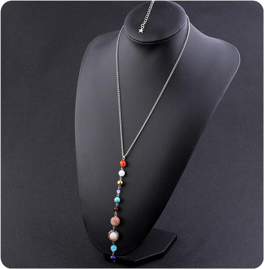 COLORFUL BLING Universe Galaxy the Eight Planets Pendant Necklace Guardian Star Space Sun Moon Star Celestial Necklace in the Solar System for Women Gifts - Image 2