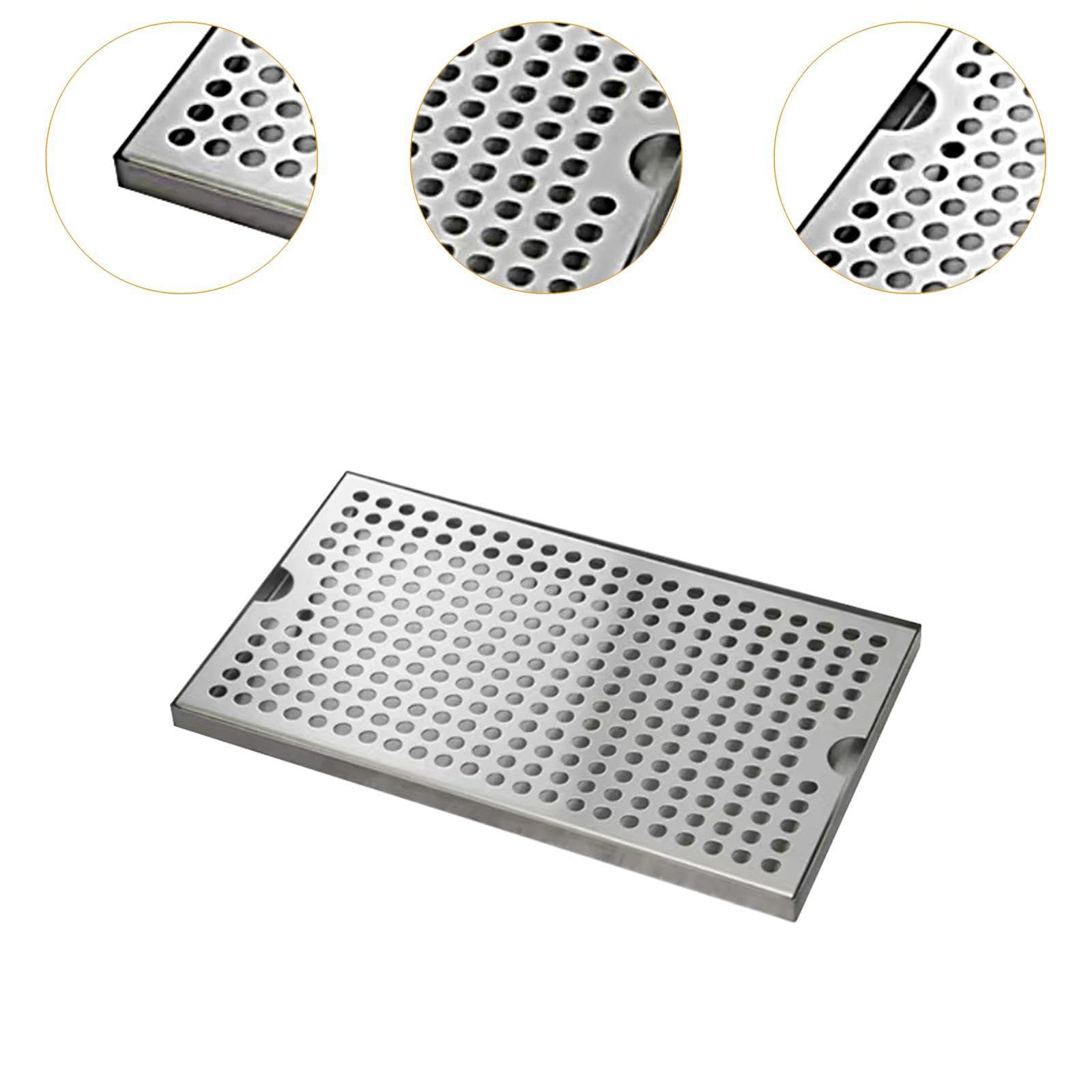 Vaschetta raccogligocce in Acciaio Inox per Birra - vaschetta da banco per Bar, Adatta per Attrezzature per la Produzione di Birra in casa, Dimensioni 30x17,5x1,5 cm, Ideale per Bar e Pub ca