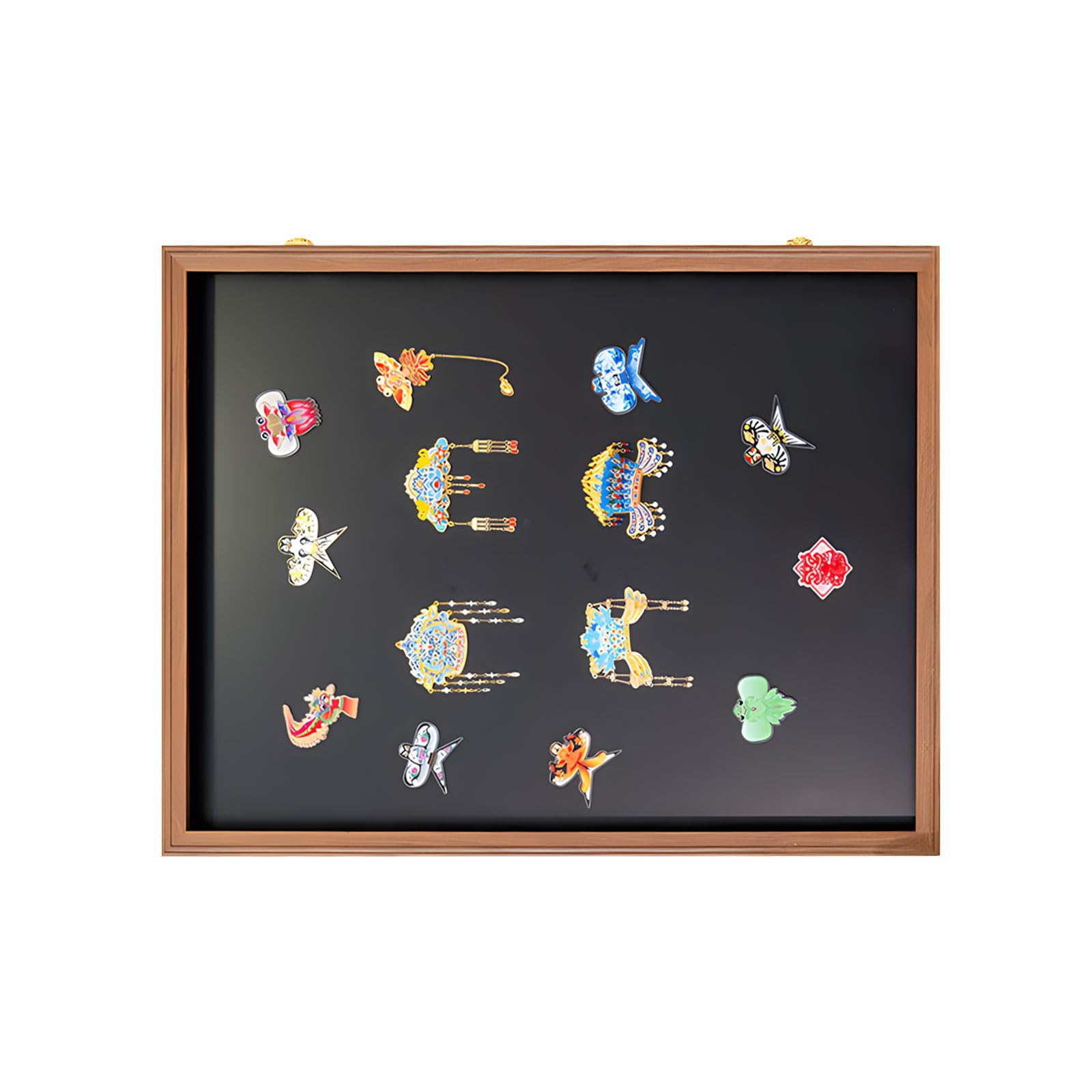 TQUXNGA Wood Badge Holder Showcase for Various Ribbons and Pins 21x29 7cm Space Saving Ribbon Display Solution