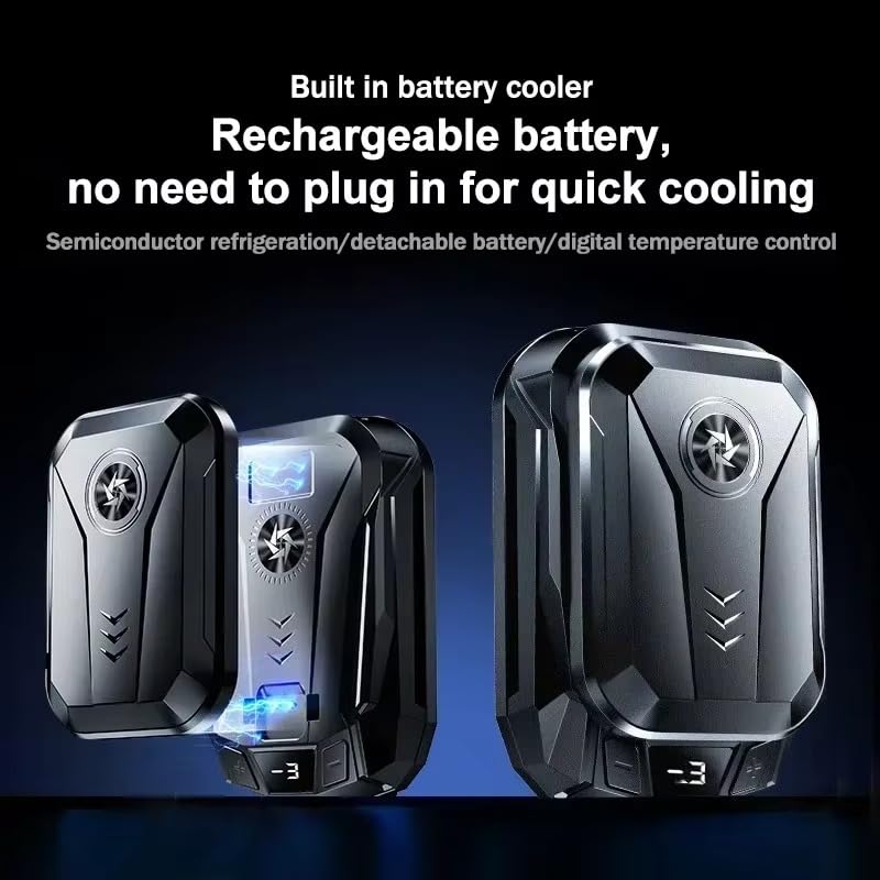 Image of BKN SL14 Semiconductor Mobile Phone Radiator Cooler with Detachable Battery 3rd Gear Adjustable 1500 mah Magnetic Battery with LED Display Fit All Types of Phone & Mobile Gaming, Live Streaming