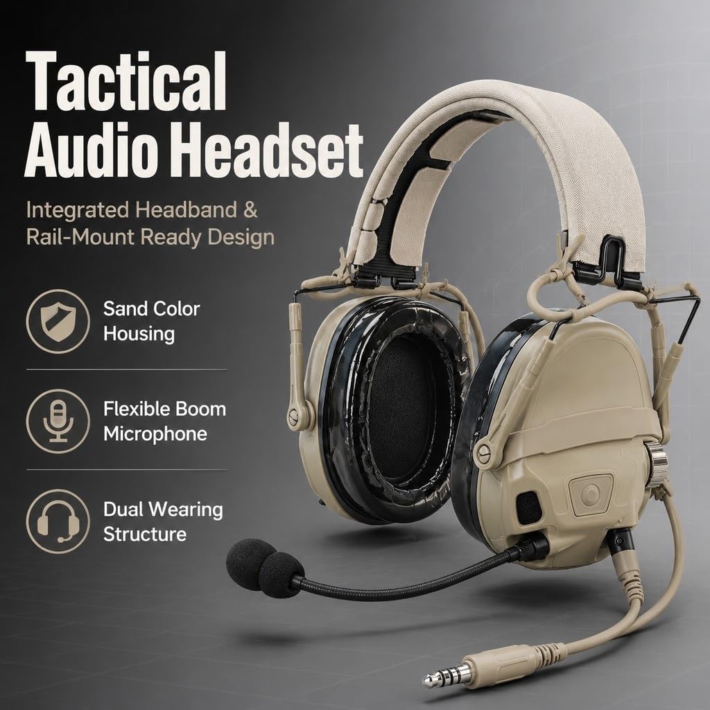 Auriculares tácticos con reducción de ruido, sonido claro, captación de señal digital para actividades al aire libre OPS Core