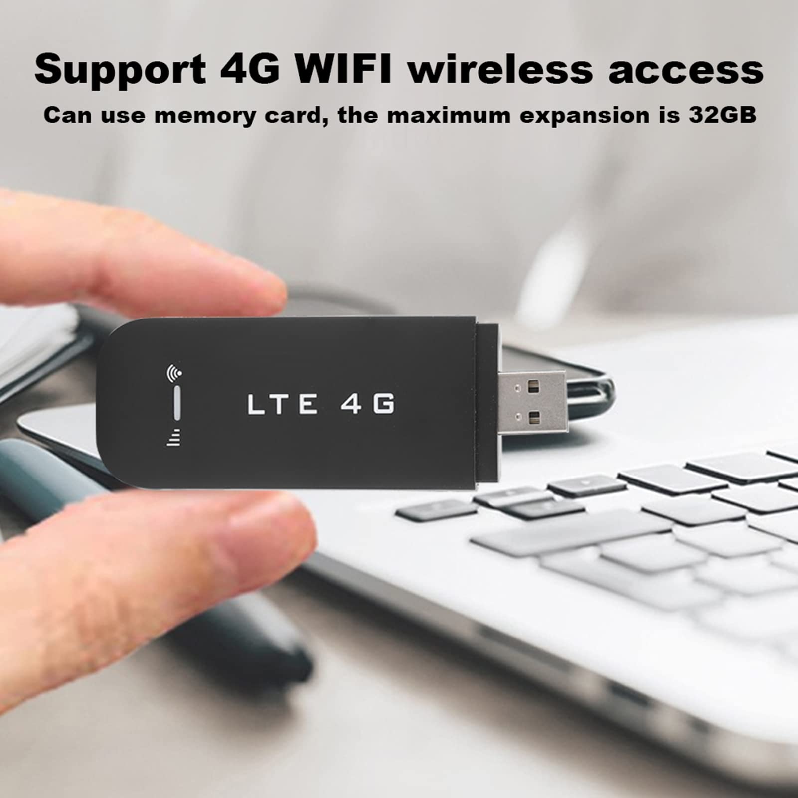 Scheda di Rete Wireless 4G Supporto Nero Scheda di Memoria da 32 GB 100 Mbps USB Ad Alta Velocità 2.0, Connessione Wireless Fino a 100 Mbps Supporto Accesso Wireless Wi-Fi