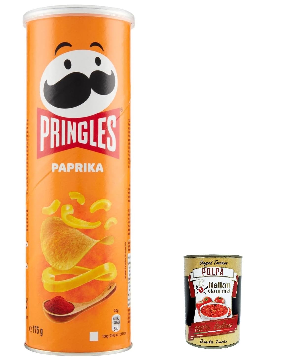 Italian Gourmet patatine Paprika Snack würzige Kartoffelchips 24 x 175g | Sapore speziato, croccanti e salati; knusprig für Party, Aperitif und, Gesamtnettogewicht 4,2 kg + Kostenlos Polpa 400g