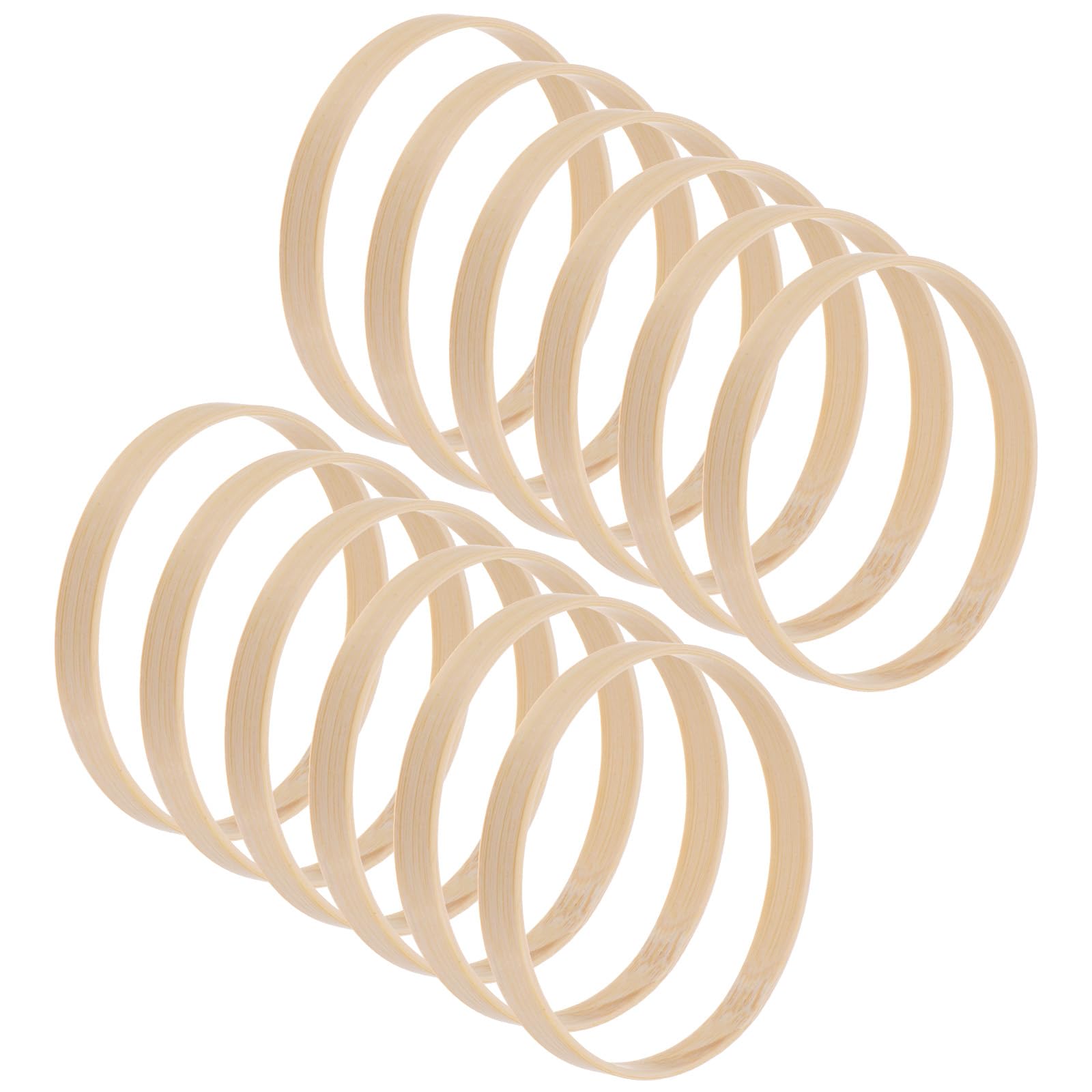 M METERXITY 12 Pack Wooden Bamboo Floral Hoop-3 Inch Craft Wooden Wreath Rings