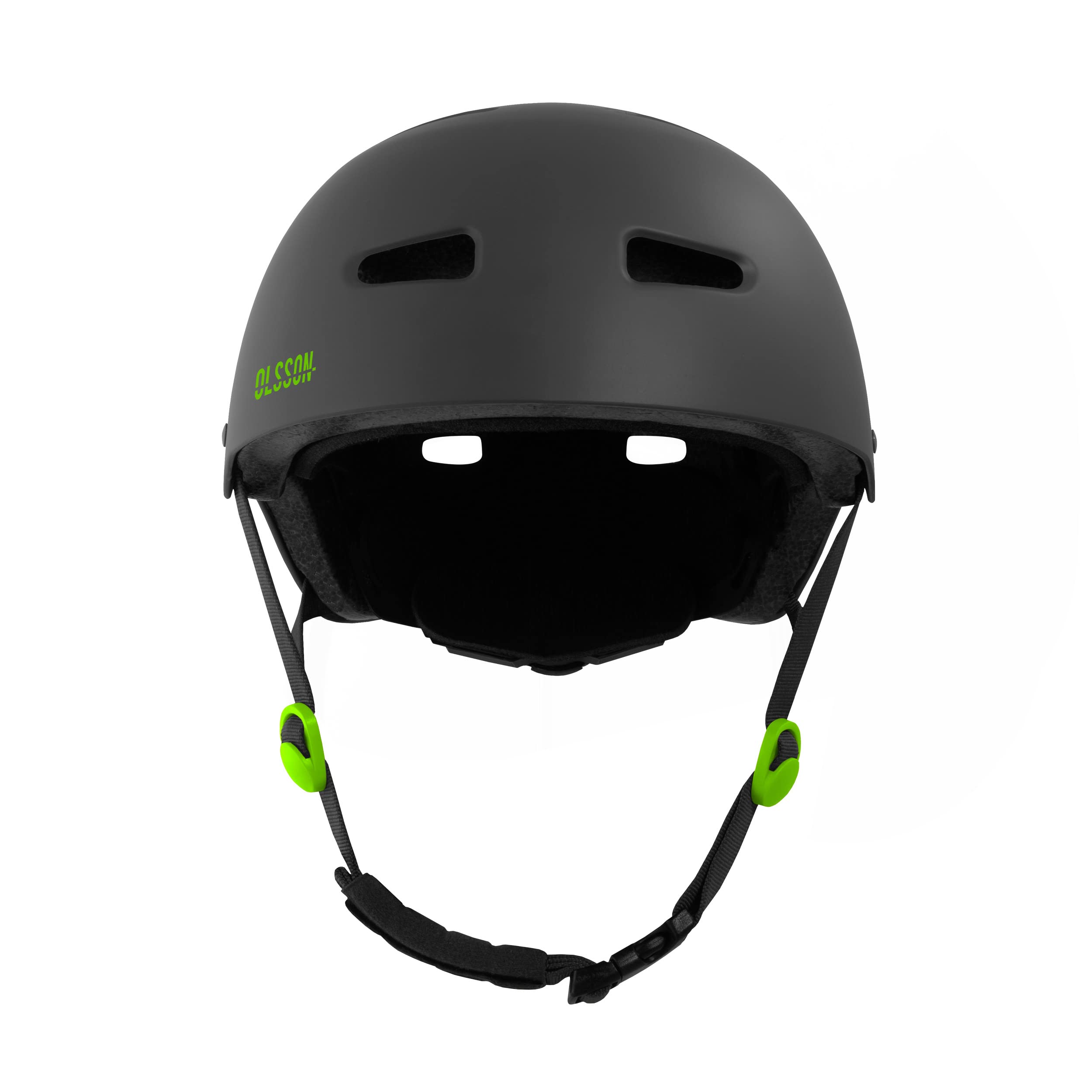 OLSSON Casco Urban Rider Tallas S a L (51-58cm) - Ajustable - Homologado - Resistente a Impactos 360º - Forro Desmontable - Ventilación - Apto patinetes Patines Bicicletas y Skate (Antracita, M/L)
