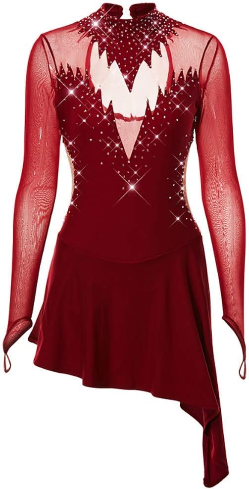 Figure Skating Dresses Back Roller Skating Ladies' Hollow Ice Skating Competition Costumes Winter Sportswear