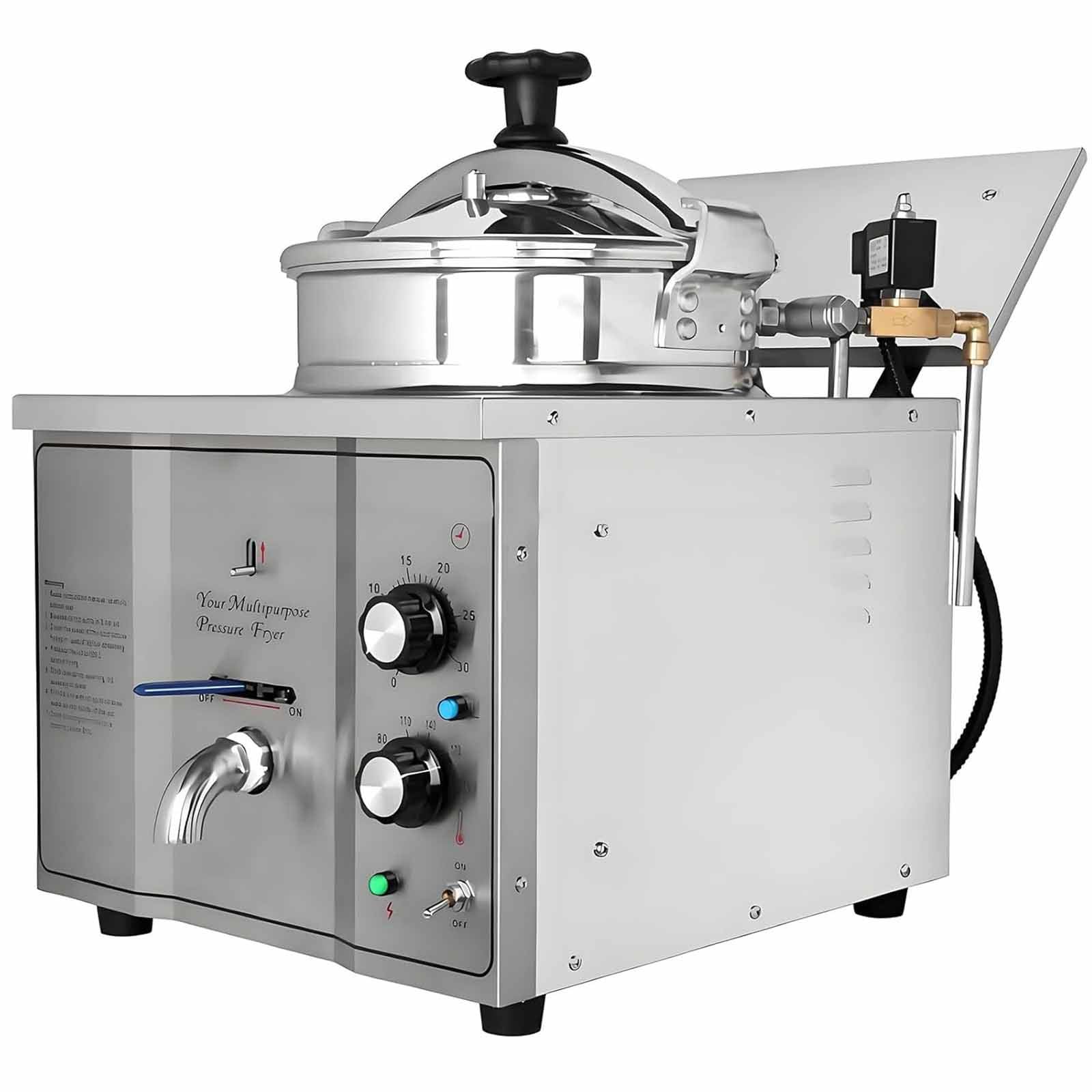 AYCDL Electric Countertop Pressure Fryer - High Pressure Stainless Steel Frying Machine for Fried Chicken - Commercial Kitchen Deep Fryer