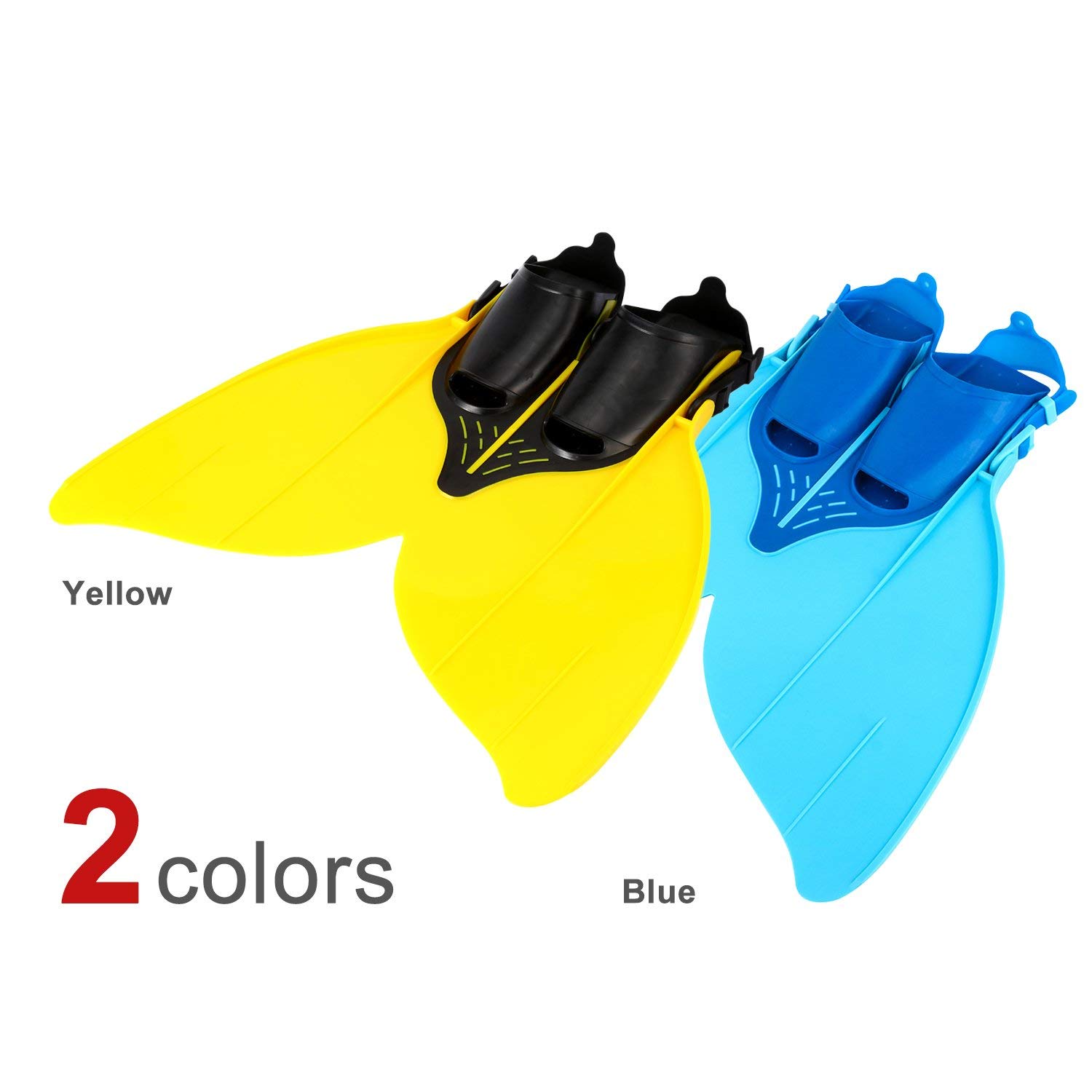 Wakects Palme de sirène pour la Nuit, en Forme de Queue de sirène, adaptée pour Adultes et Enfants, réglable 34-40, Bleu