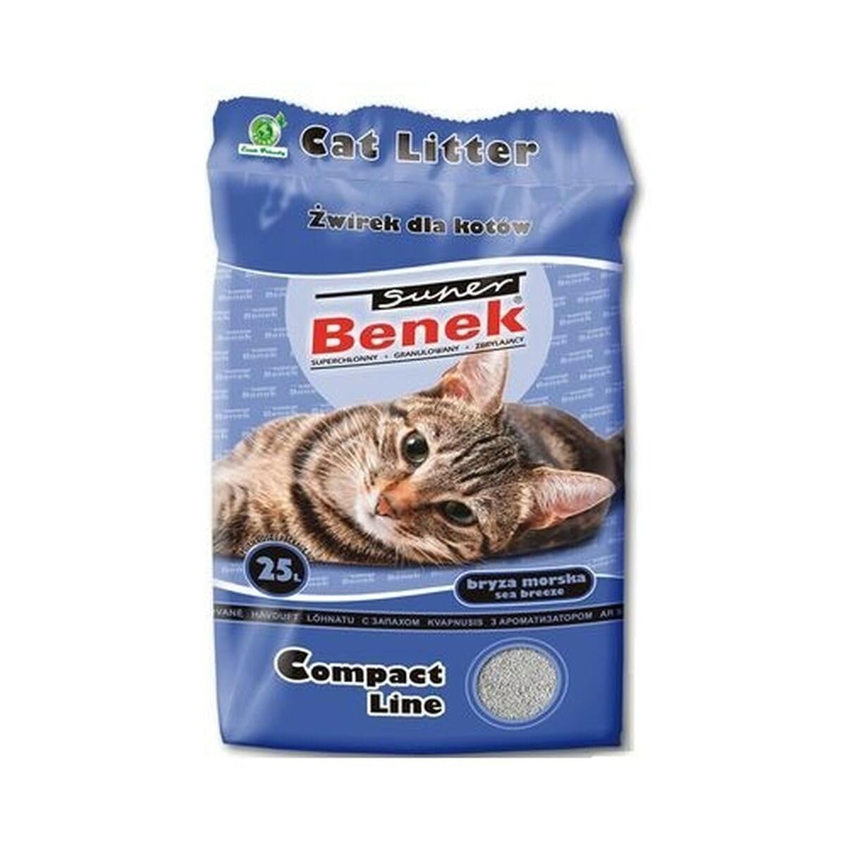 SUPER BENEK Compact Cat Litter Bentonite Grit Sea Breeze 25 l