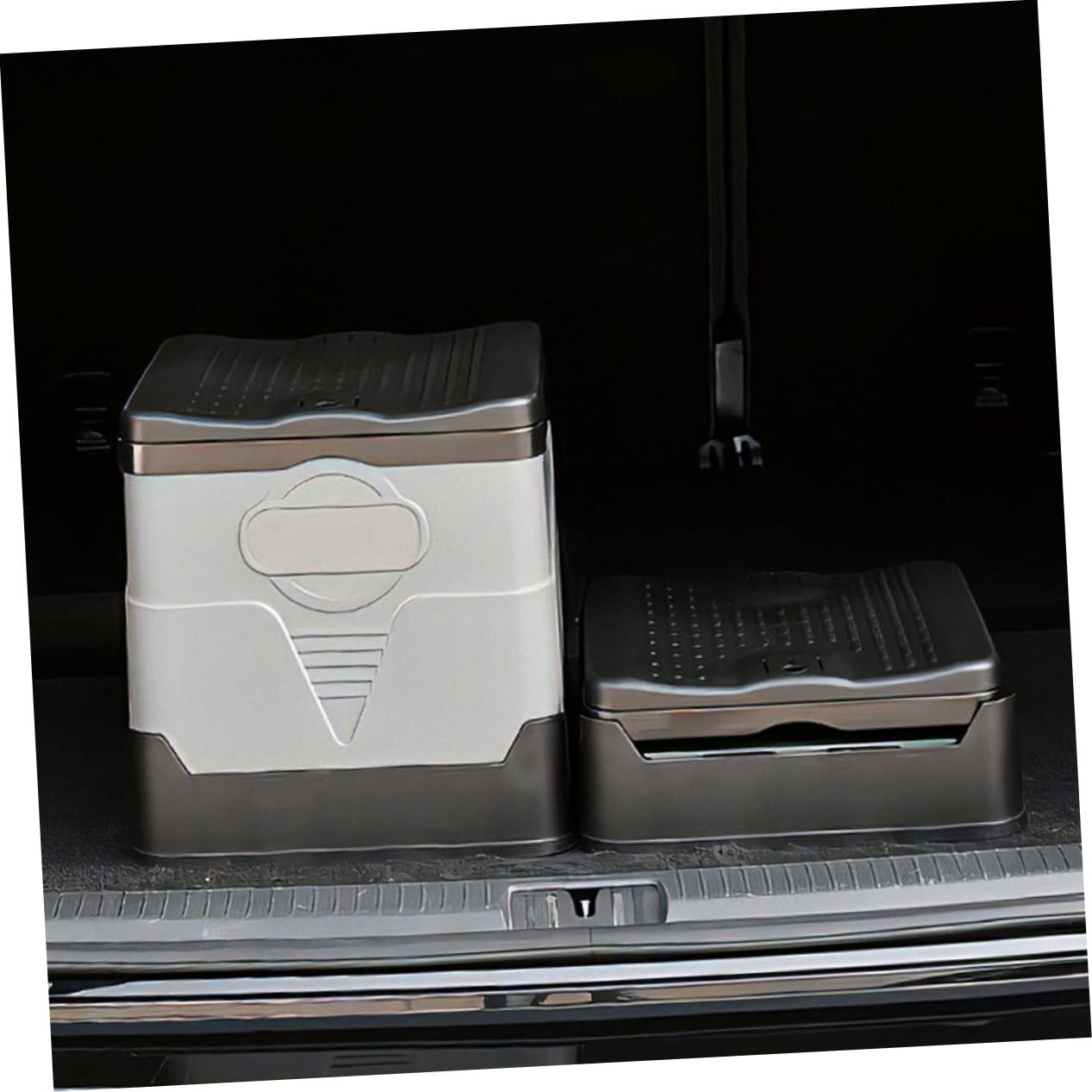 Toilettes Pliantes Portables pour Voiture Noir et Gris, Pot Pliable Léger et Solide, Toilettes d'urgence Camping Extérieur, Équipement Voyage Pratique Adulte