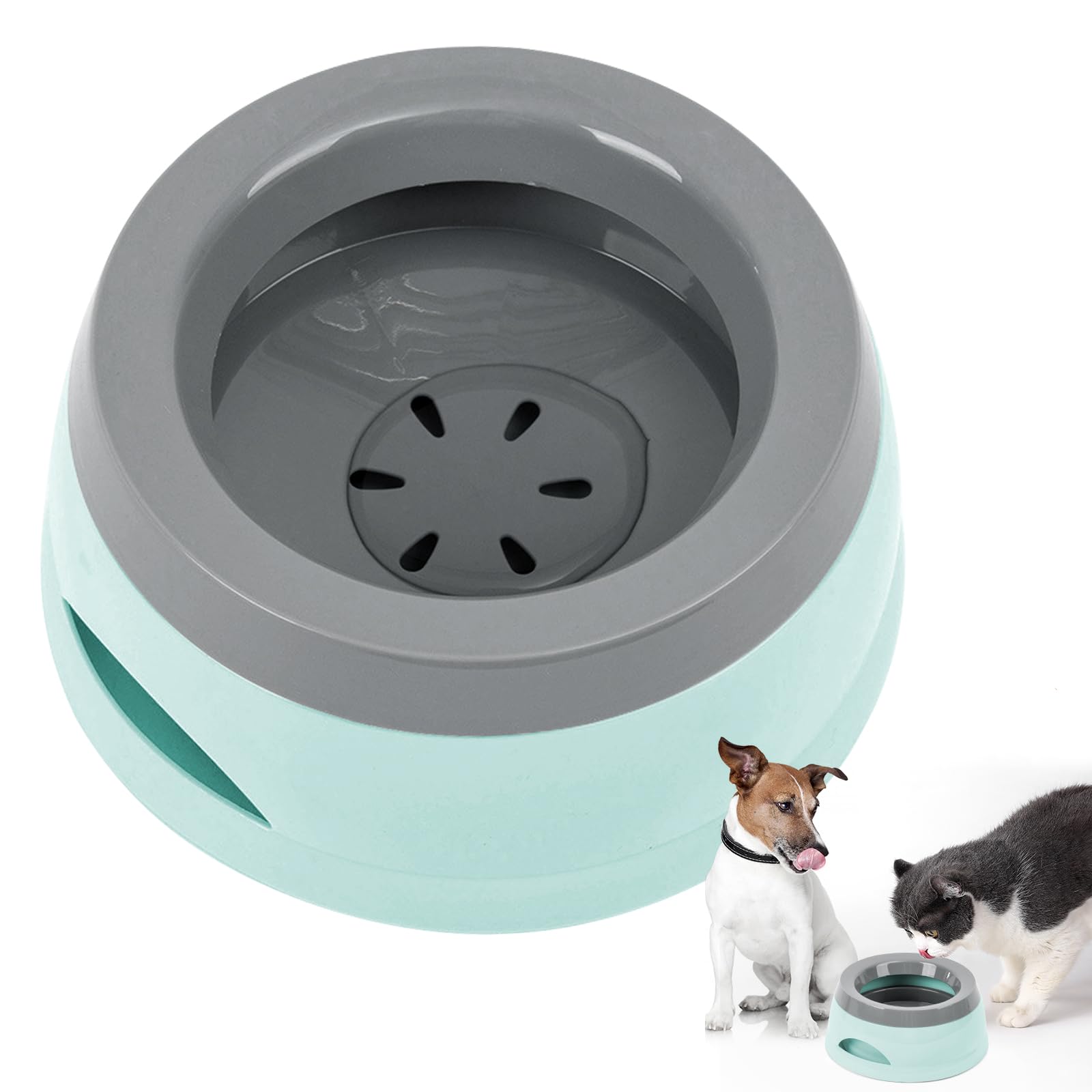 Cuencos de Viaje para Perros, 750ML Antigoteo Comedero de Agua para Perros, Protección Contra Salpicaduras Dispensador de Agua Comederos y Bebederos Perro Gato Mascotas (Verde)