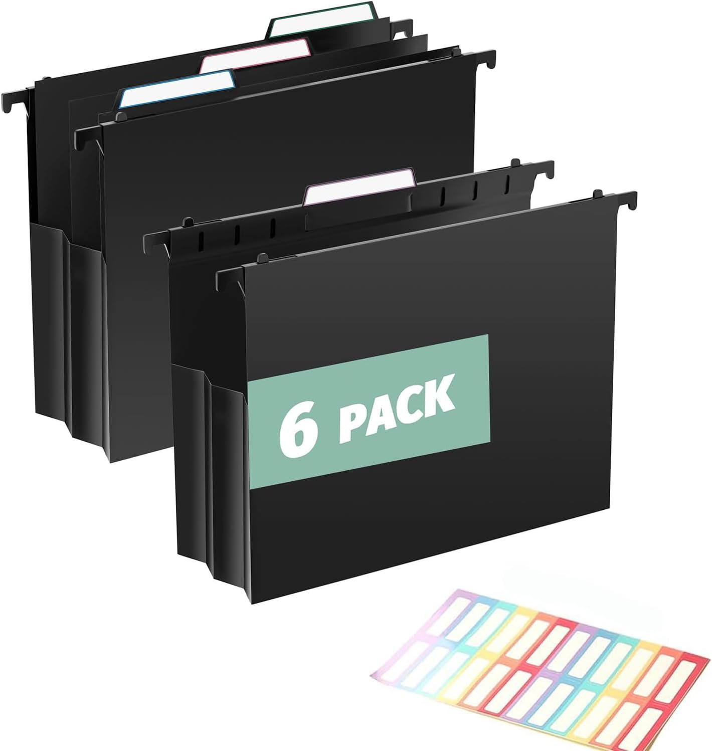 Amazon.com : 6 Pack Plastic High Capacity Hanging File Folders, 4 ...