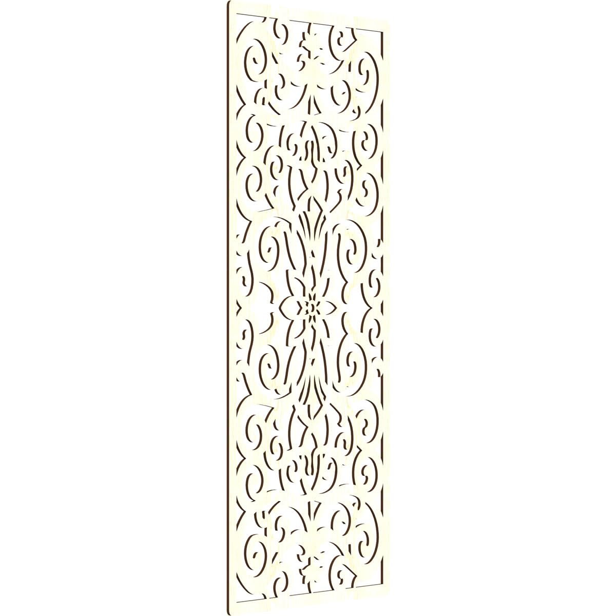 Buel Decorative Pierced Fretwork Wood Wall Panels, 27 3/8"W x 69 3/8"H x 1/4"T, Red Oak
