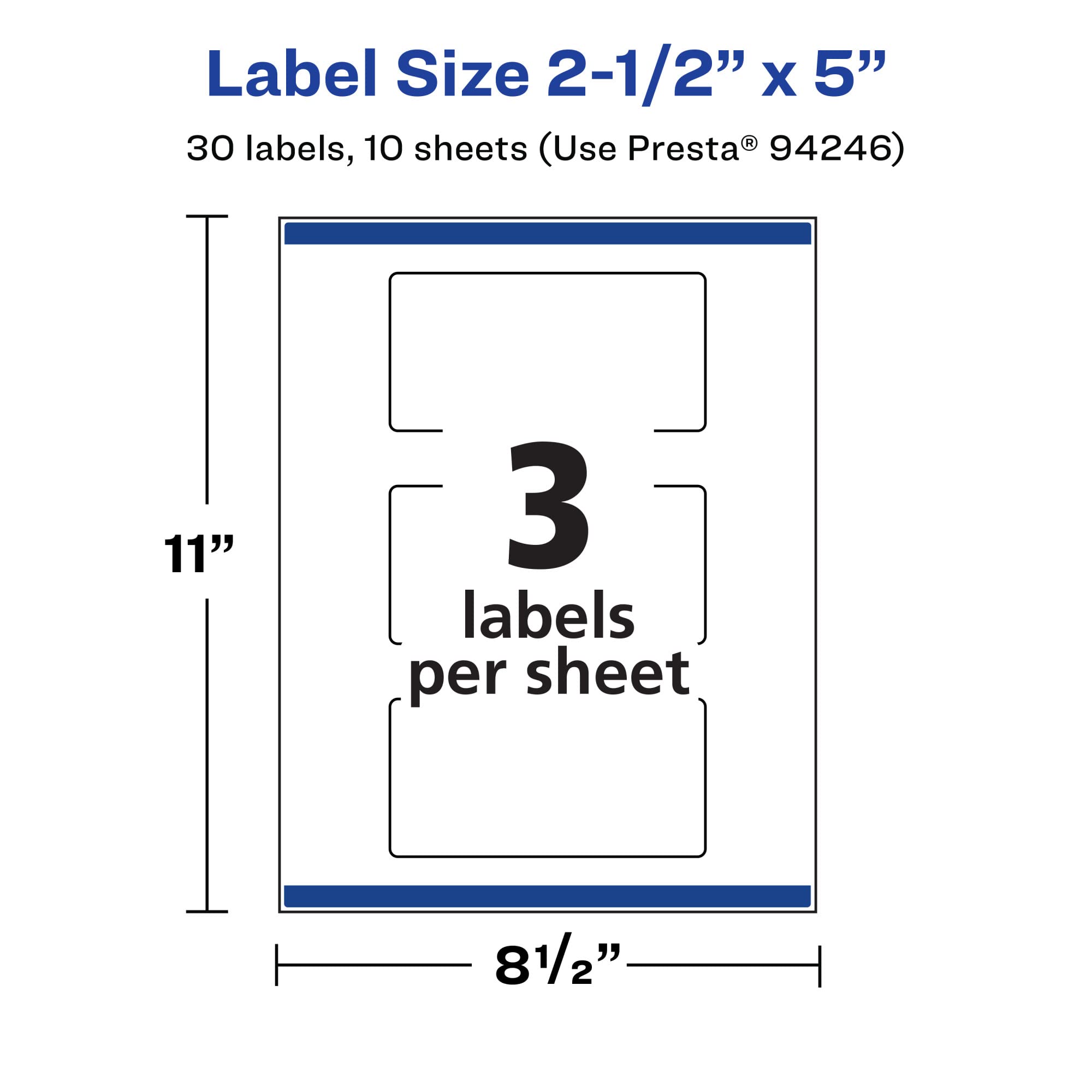 Avery Durable Waterproof Rectangle Labels - 2.5 X 4 Inch Oil & Tear-Resistant Stickers, 30 Count For Laser/Inkjet Printing
