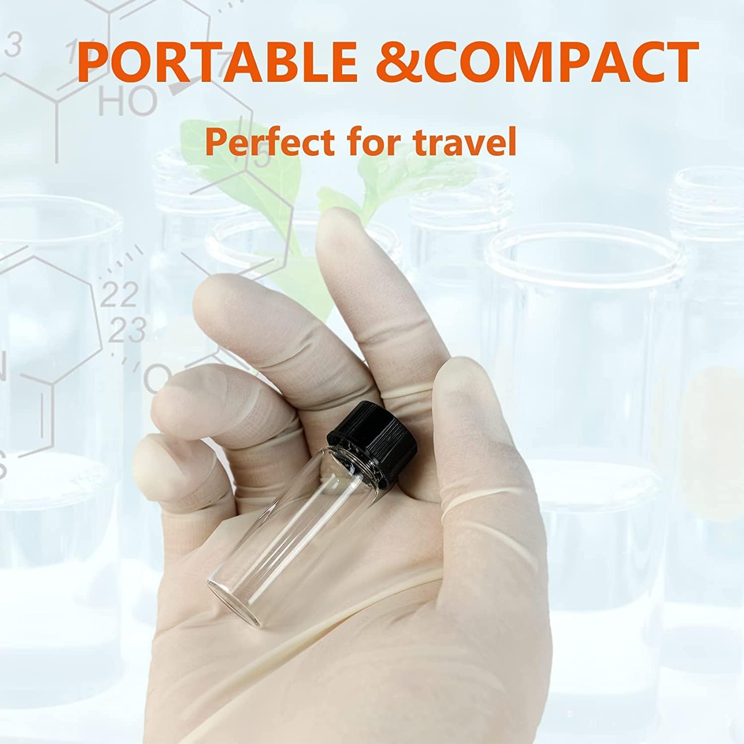 ALWSCI 4mL Flacons à Échantillons en Verre Transparent 100pcs Flacons à Échantillons en Verre avec Bouchon à Vis, PE Liner Sample Containers Lab Vial 15x45mm