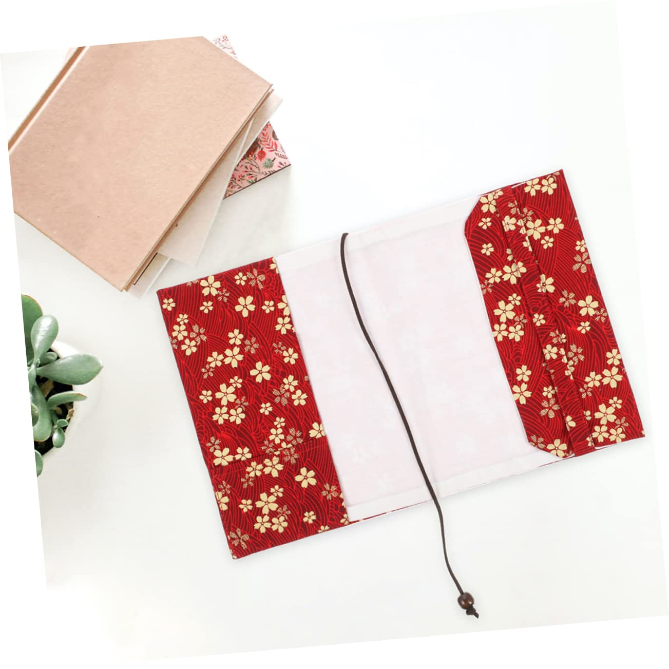 Lurrose 4 Pièces couverture de livre décor de livre en tissu manche de veste de livre pochette de manuels book sleeve bookcase protège-livre fait main pochette de livre décorative rouge