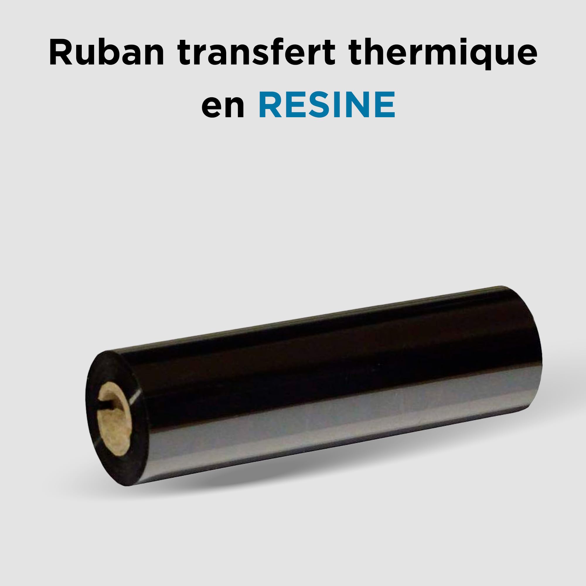 Ruban transfert thermique 1 rouleau de ruban en résine pour étiquettes adhésives. Compatible avec toutes les imprimantes thermiques. (110mmx74mL (lot de 6))