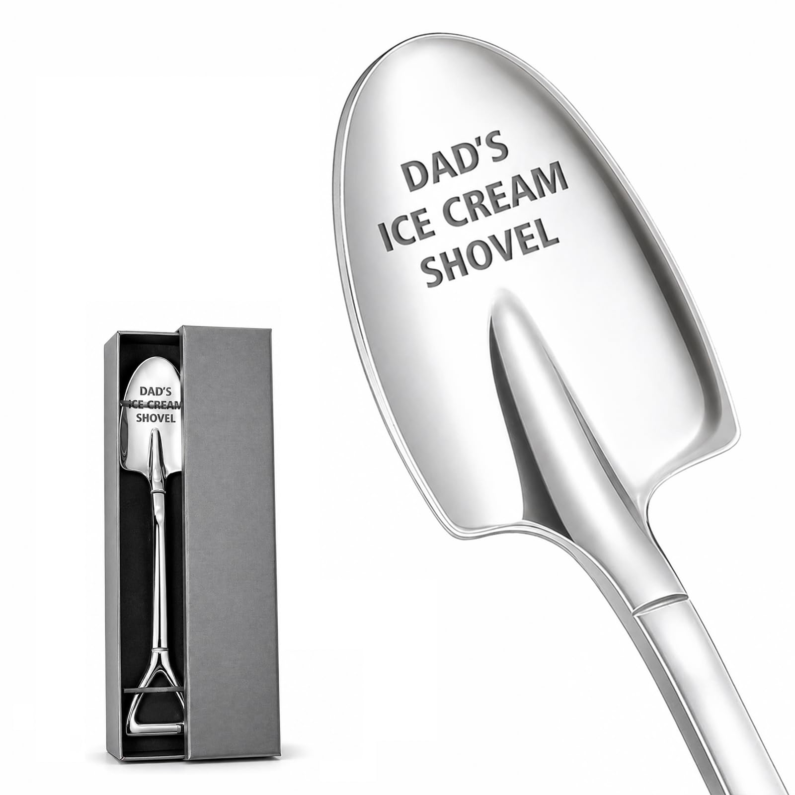 Gifts for Dad Grandpa Ice Cream Spoon Shovel Funny Gifts for Dad from Daughter Personalised Day Presents for Anniversary with Gift Box Fathers Day Christmas