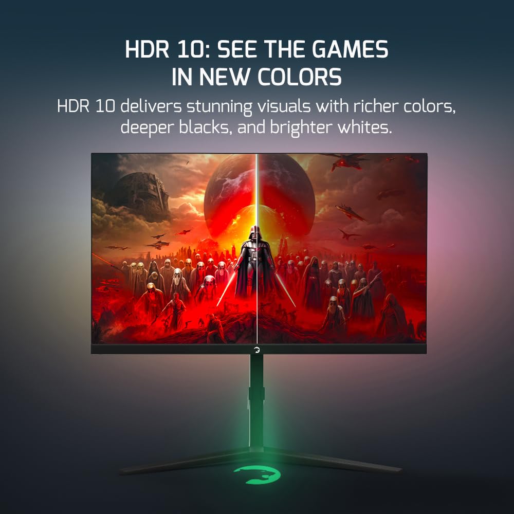 Game Power - Monitor rápido para Juegos de 27 Pulgadas, 1 ms, 360 Hz, 1080p, IPS Plano, HDR10 Altura/inclinación/Giro/pivote, Pantalla antirreflejos RGB Ajustable, HDMI/DP/USB, FreeSync, G-Sync, LED