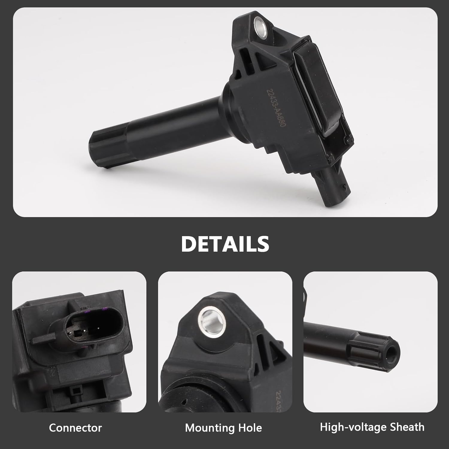 UF724 OEM Ignition Coil - Compatible with Scion FR-S Subaru BRZ Forester Impreza Legacy Outback - 2.0L 2.5L H4 - Replaces # SU003-04670 SU003-04713 22433AA652 UF710 UF720