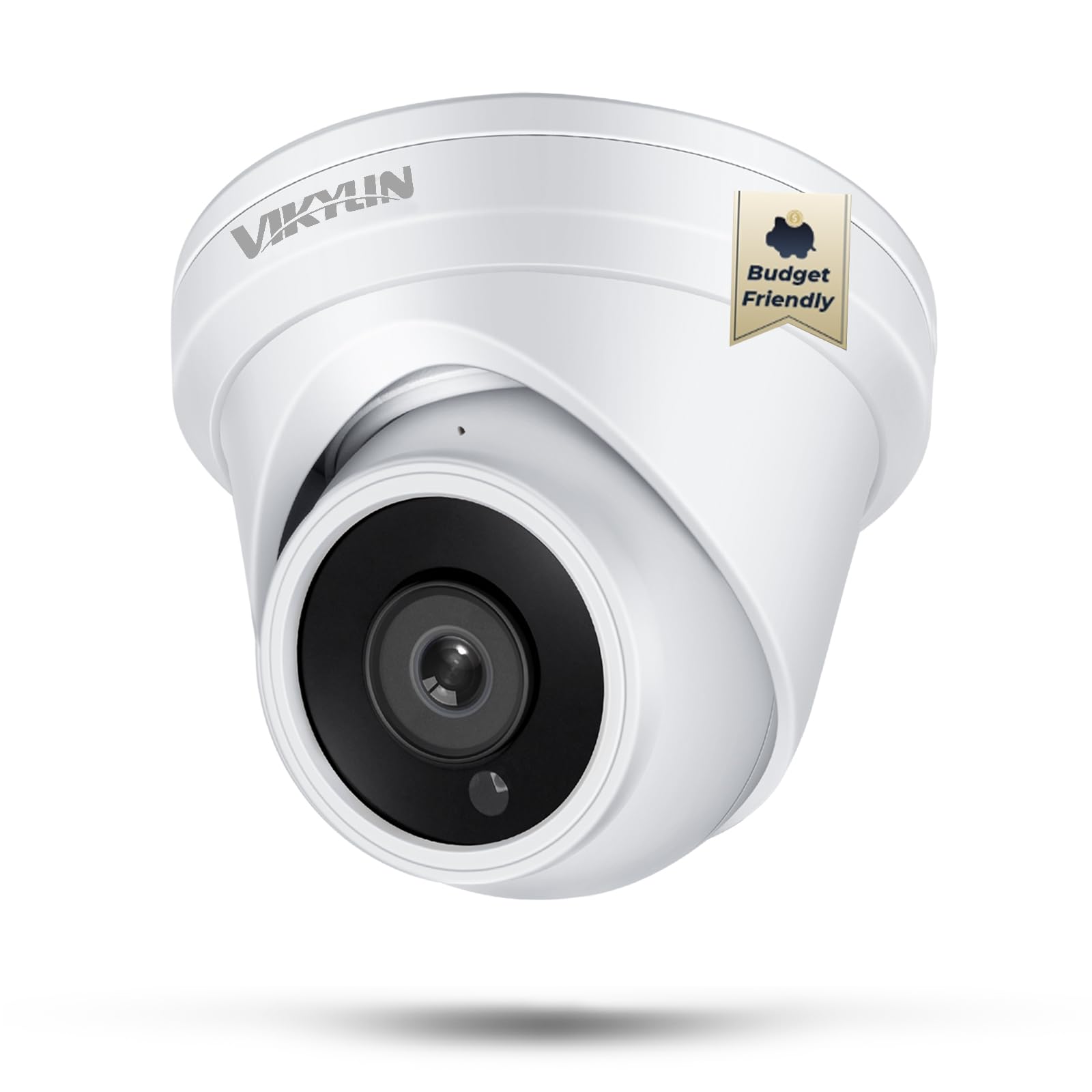 Compatible for Hikvision 6MP IP PoE Turret Security AI Camera with Human/Vehicle Detection, Outdoor CCTV Surveillance Camera with Built-in Mic-image-1