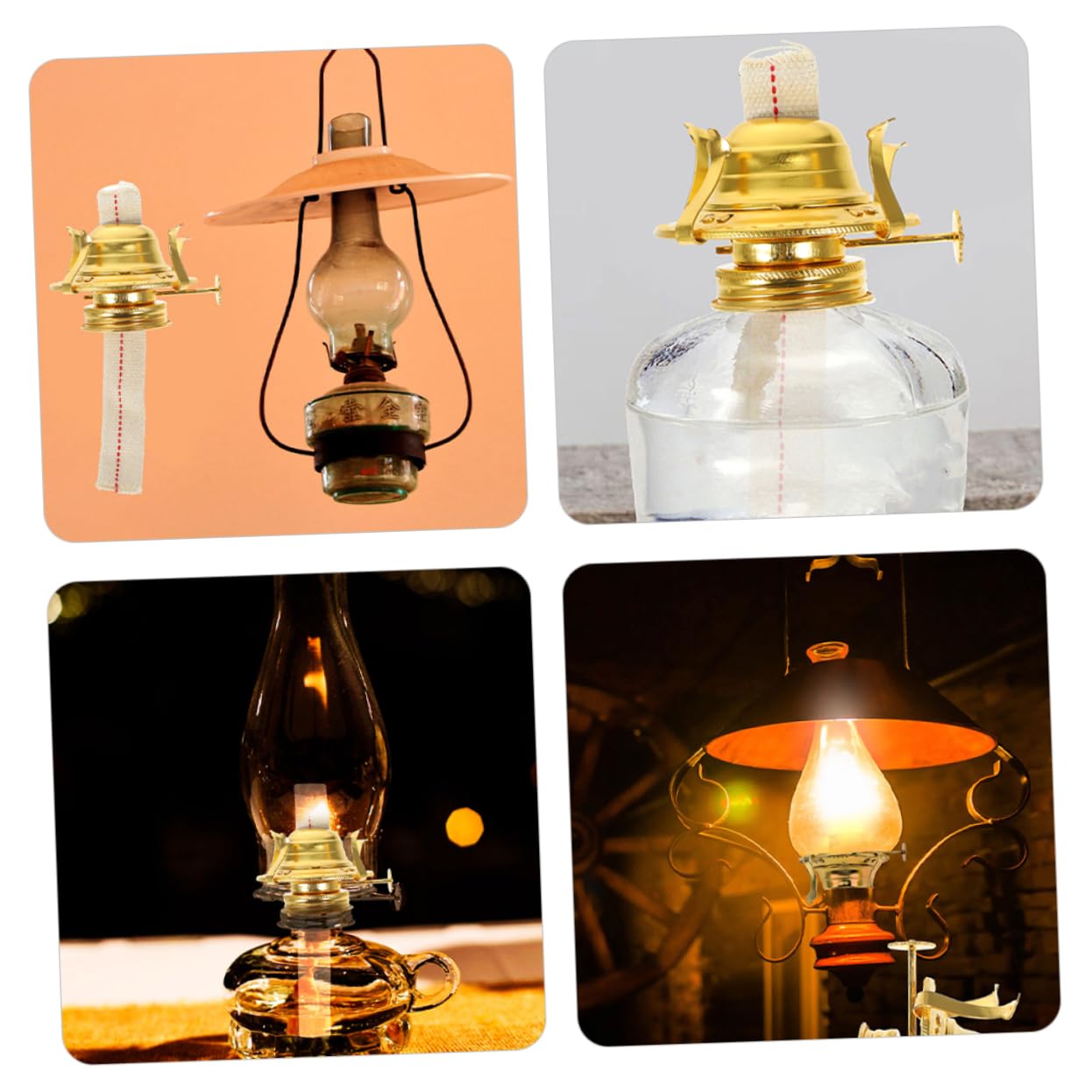 HONMEET 2pcs Oil Lamp Kerosene Lamp Replacement Burner Oil Lamp Regulator Vintage Style Holder