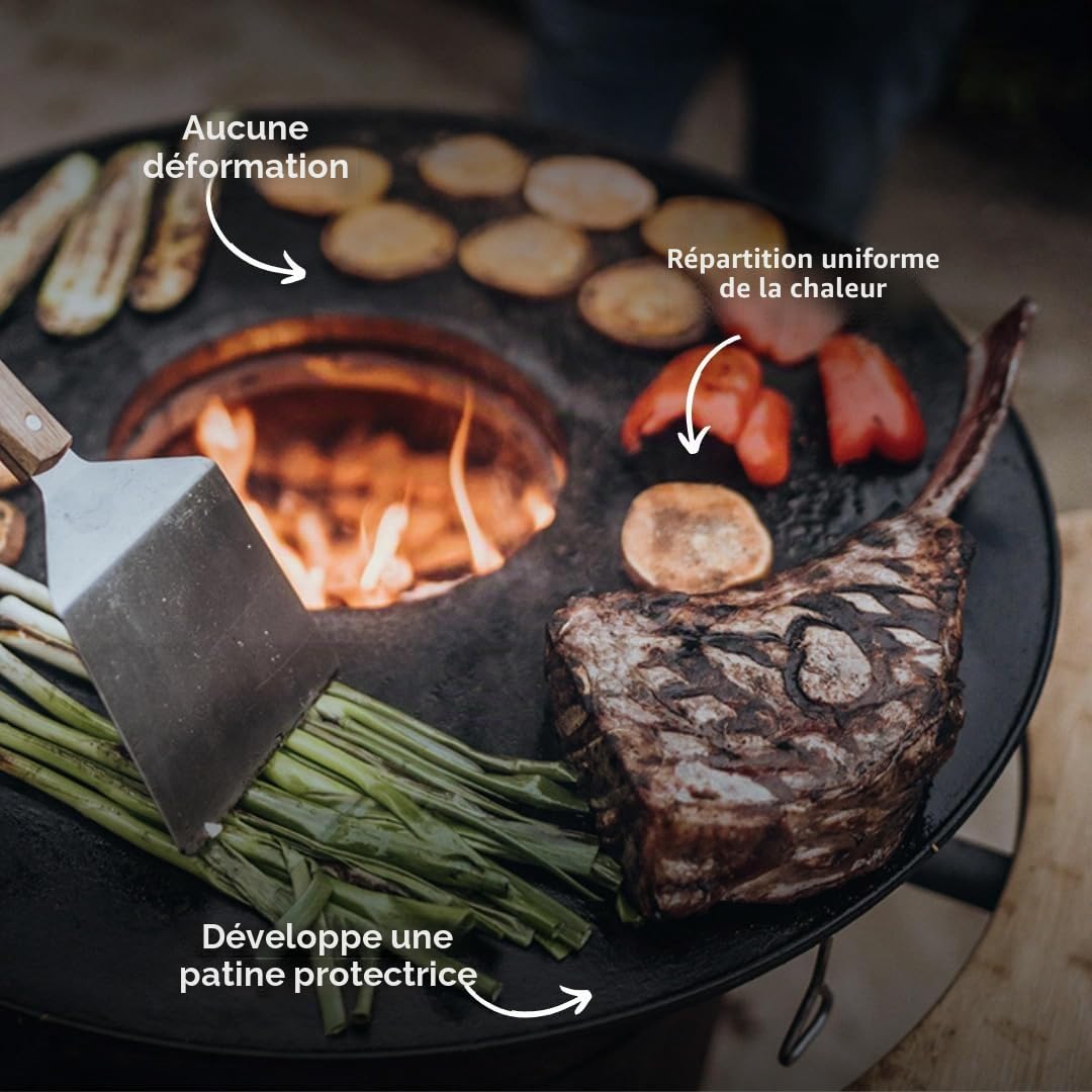 MOESTA-BBQ 10656 Plaque de Cuisson pour Barbecue en Fonte Plancha 6 mm