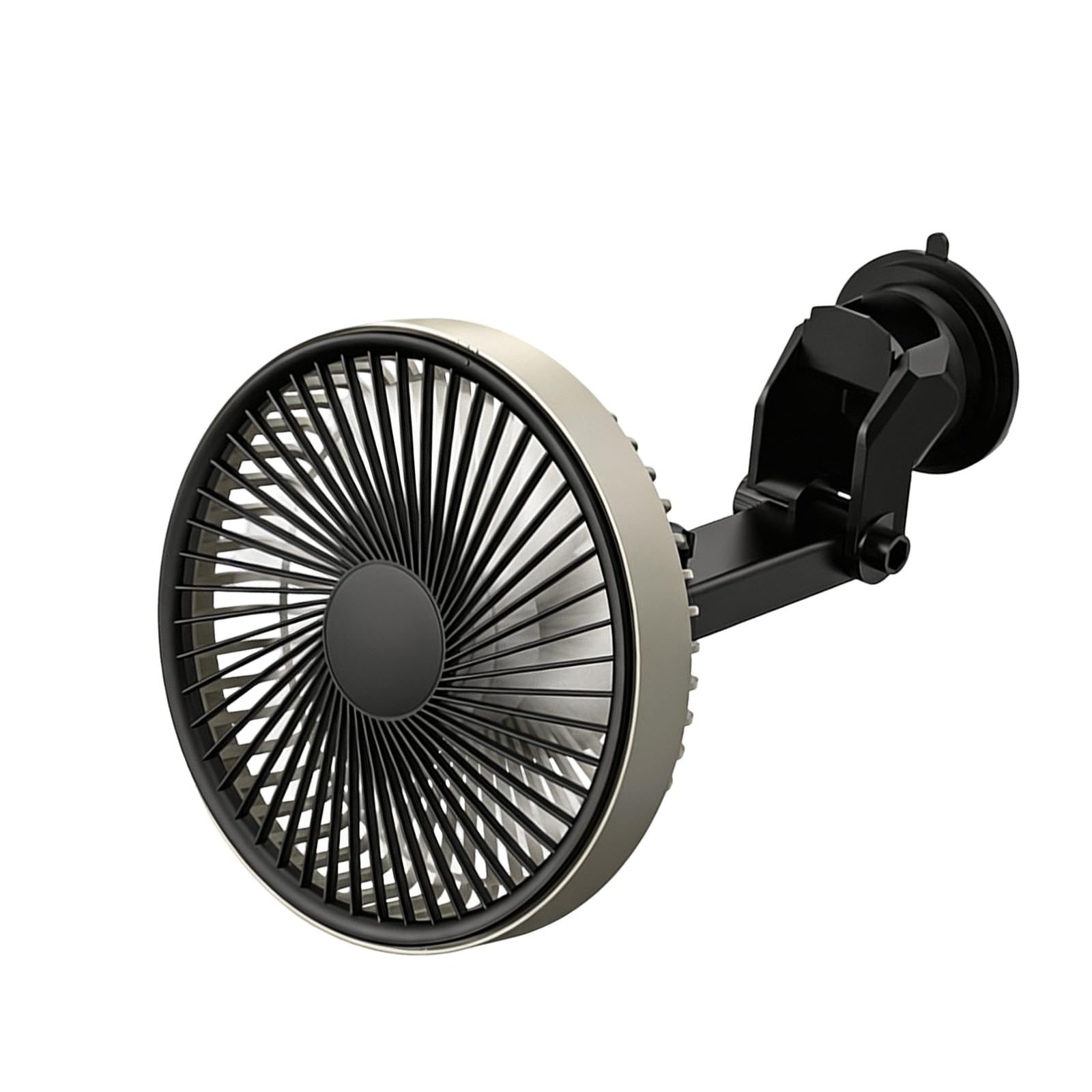 TAZIZI Rotatable Car Cooling Fan with Suction Cup for Dashboard Windshield Travel Camping Commuting Portable Car Fan