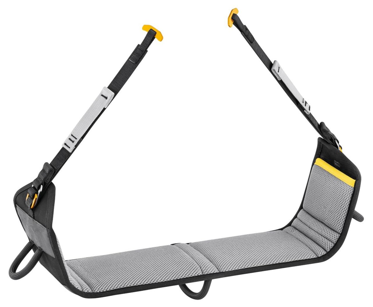 PETZL PODIUM Bequemer Arbeitssitz für längere Federung, Schwarz/Gelb