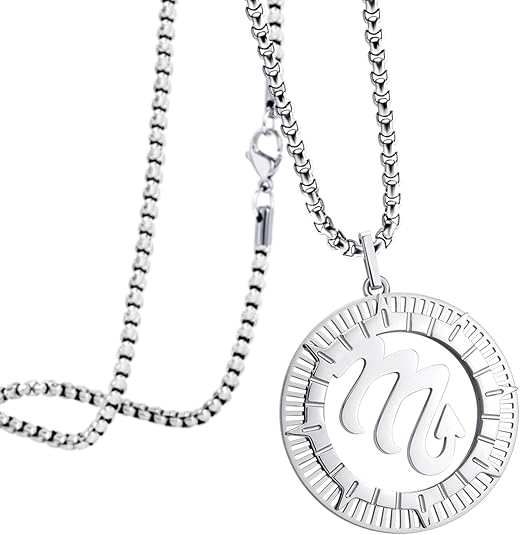 555Jewelry Stainless Steel Horoscope Zodiac Sign Necklace Pendant for Men & Women