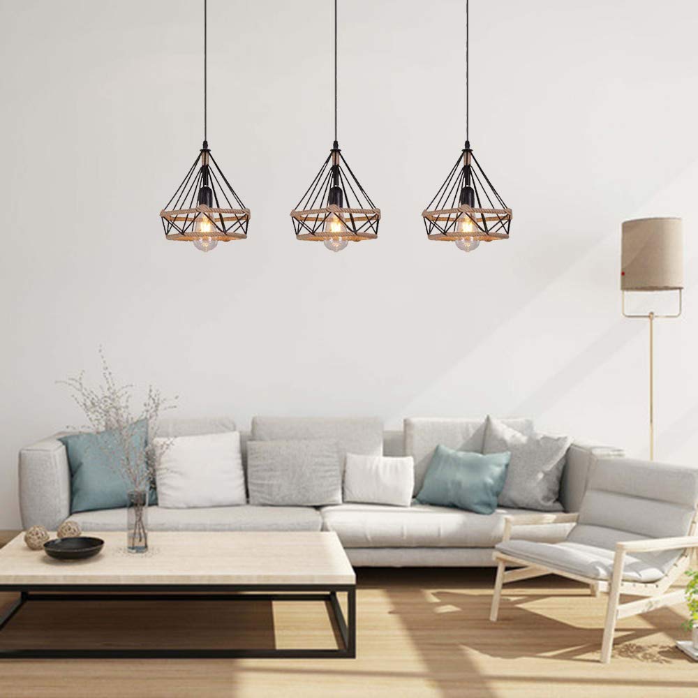 Suspension Industrielle Vintage E27 - Abat-jour Diamant 25cm - Rose Gold - Lampe Plafond