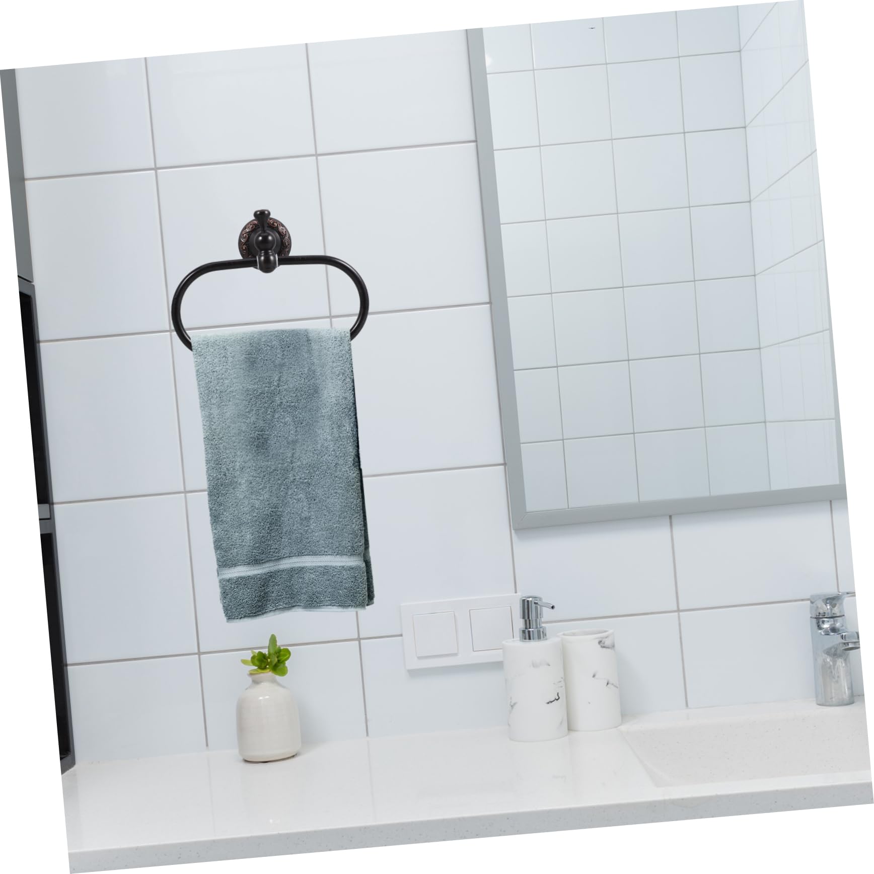 Portasciugamani Ad Anello in Rame Portasciugamani Ad Anello Per Bagno Da Parete Salvaspazio Per Piccolo Bagno Materiale Antiabrasione Avanzato