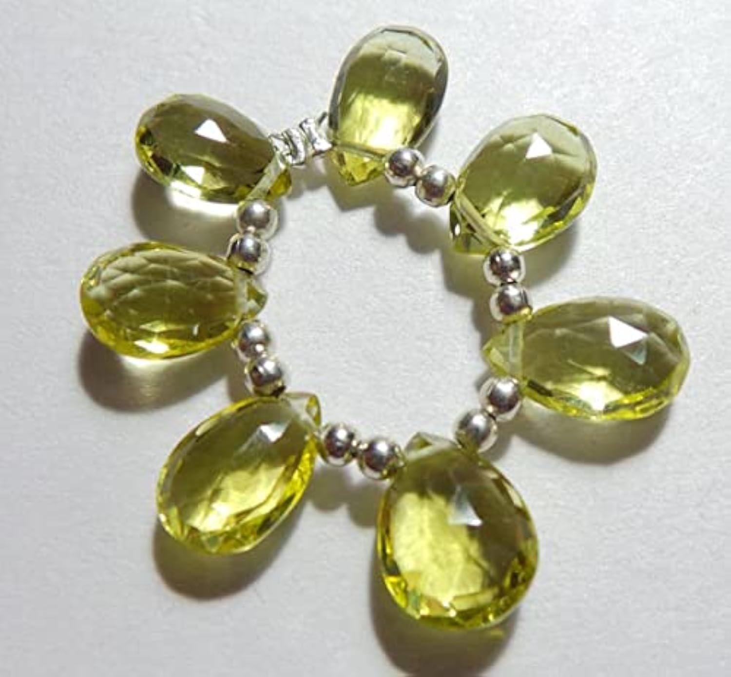 Quartz citron vert perles poire facettées pour réparer et sublimer vos colliers