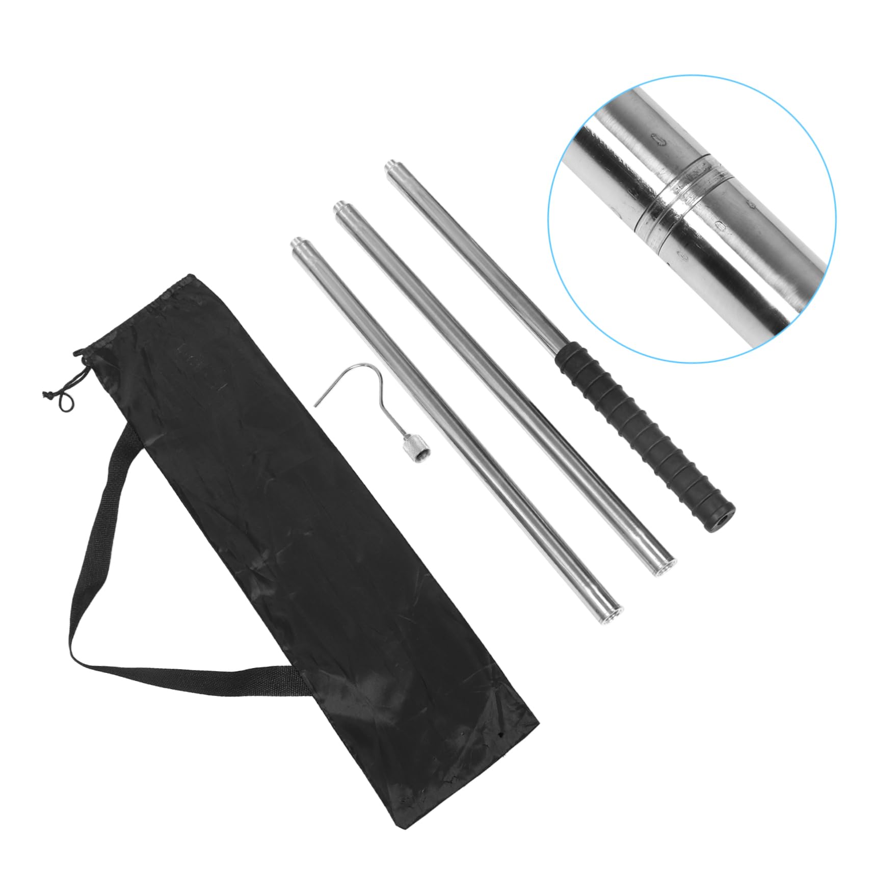 Abaodam Gancho de Acero Inoxidable para Piscina, Herramienta de Agarre para Cestas de Skimmer y Tapas, con Poste Desmontable para Limpieza