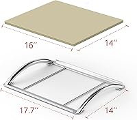 Vista 2 de Skyflame Piedra rectangular para pizza de 16 pulgadas y estante de acero inoxidable con asa, piedra para hornear resistente, ideal para la mayoría