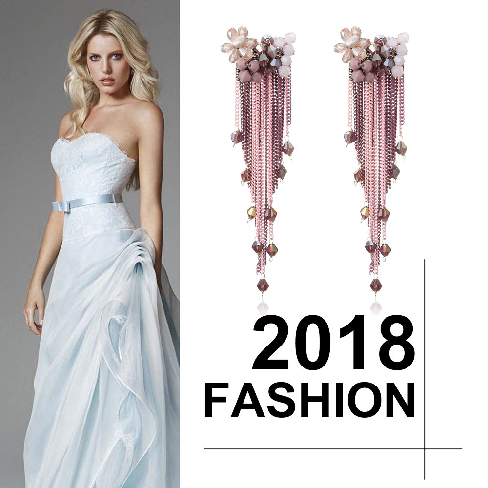 Luxuria Floral Onyx Tassel Earrings