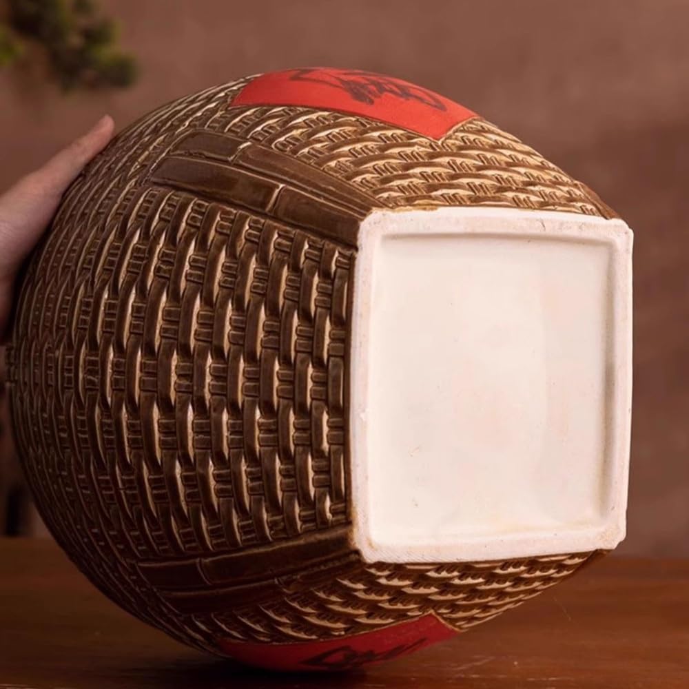 Vaso Per Riso In Ceramica Cinese, Barattolo Di Riso In Ceramica, Contenitore Alimenti, Dispenser Di Cereali Grande, Secchio Di Porcellana Per Alimenti Classico(33lbs/15kg)