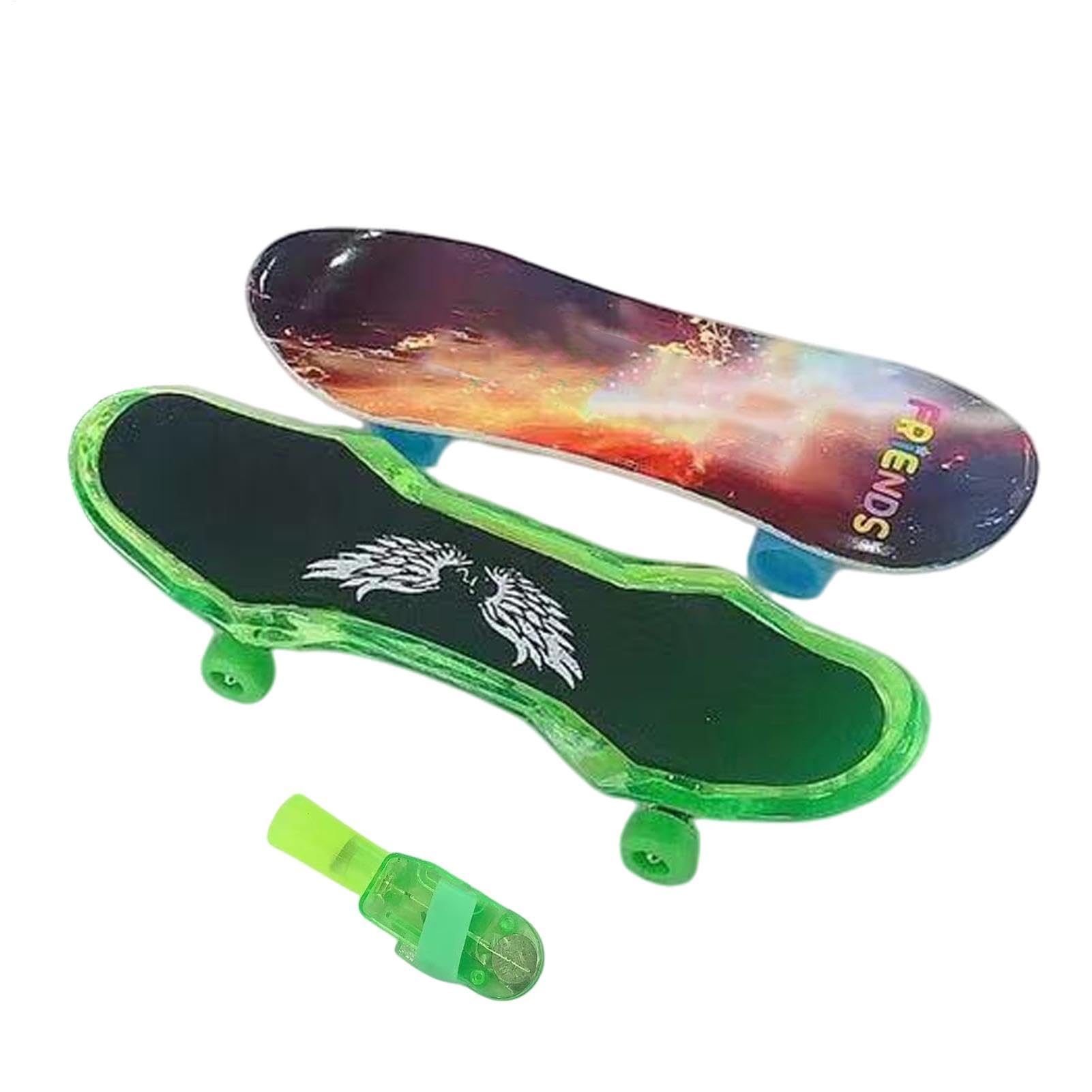 Patineta para Dedos - Patineta de Juguete | Patineta pequeña para Dedos de Juguete, diapasón Iluminado, diapasón de patineta pequeña para Movimientos Creativos con Las Puntas de los Dedos
