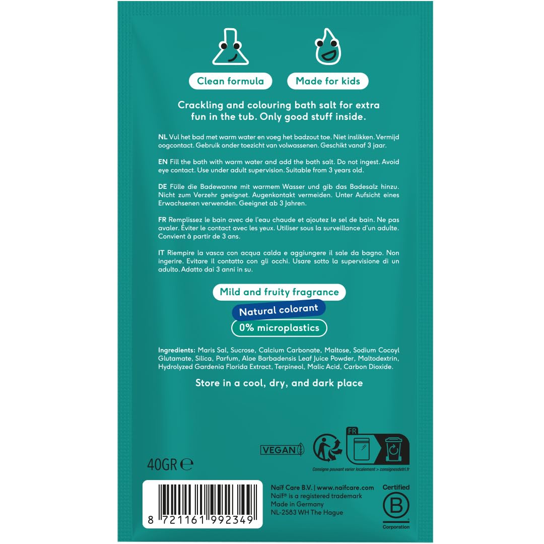 Naïf – Palla da bagno per bambini da 3 anni – Divertimento scoppiettante – Formula delicata – 0% SLES – Dermatologicamente testata – Origine naturale – 100 g