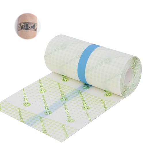 EZ Tattoo Aftercare - Rollo de película Derm impermeable de 6 pulgadas x 10.9 yardas, cinta adhesiva transparente para proteger y curar una segunda
