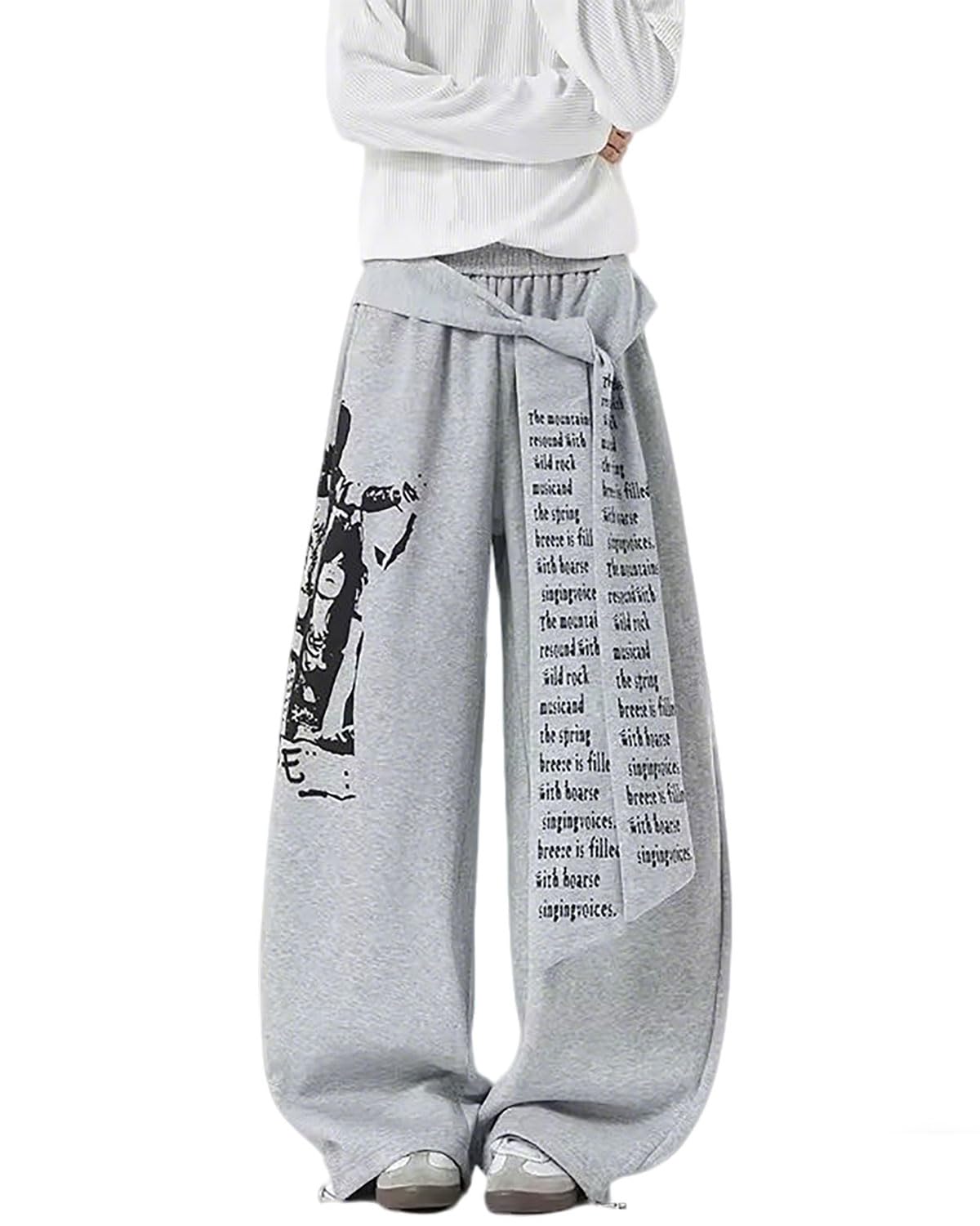 Skateboard Frog Pantalon Baggy Jambe Courbée Sweat Streetwear Y2K Imprimé