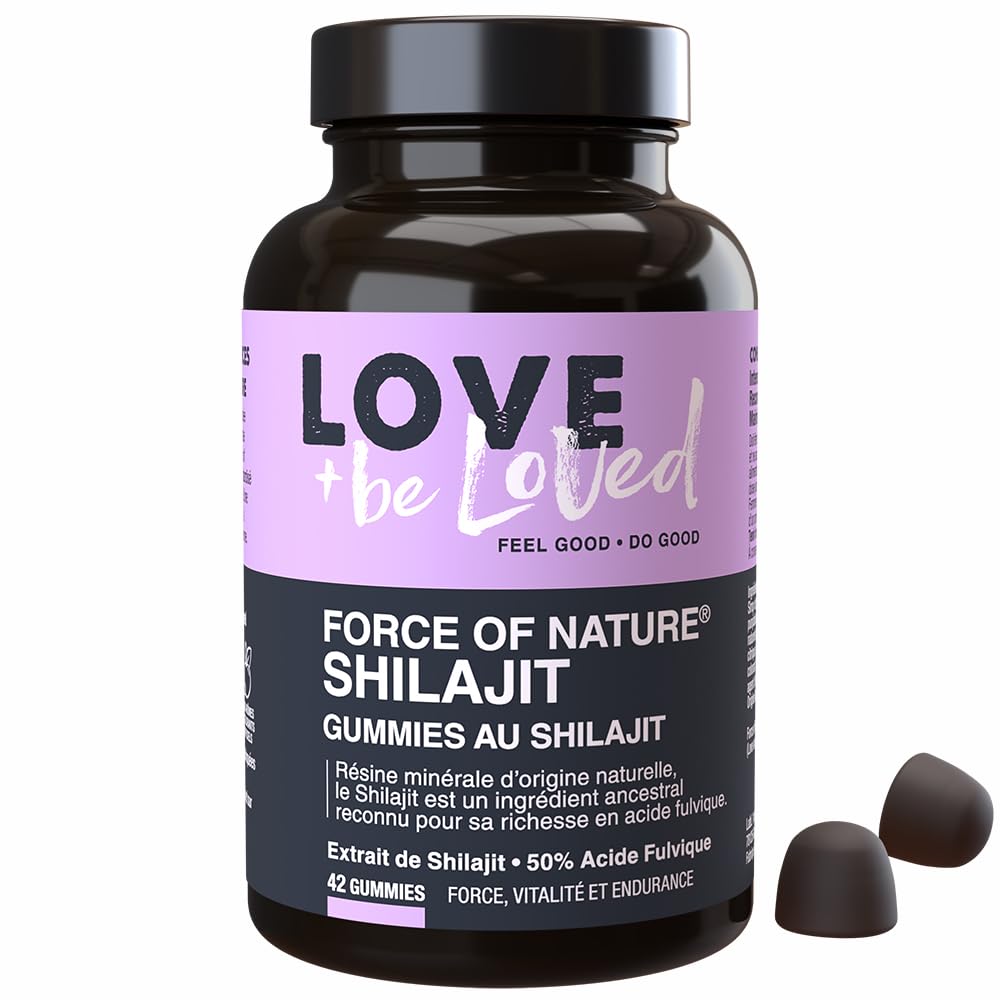 GUMMIES SHILAJIT pour Homme et Femme｜Vitalité, Endurance & Récupération Musculaire｜Ultra Dosé - 50% Acide Fulvique｜Vegan, 100% Naturel & Fabriqué en France｜42 Gummies｜Love and be Loved