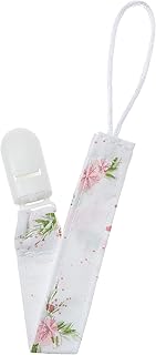 Prendedor De Chupeta Papi Estampado Tamanho Único Contem 01 Unidade, Papi Textil, Branco/Rosa, 20x1, 50