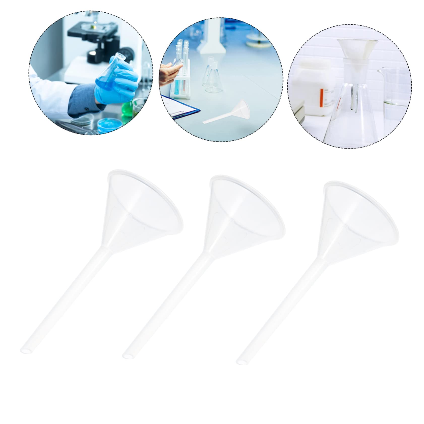 Unomor 12pcs Laboratory Funnel Kitchen Funnel Mini Perfume Funnel Mini Funnel Kitchen Tiny Funnel for Lower Funnel Perfumes Packing Funnel Scientific Funnel Pp Plastic