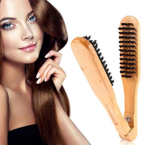 Peine profesional de la enderezadora del pelo, herramienta antiestática de madera de los cepillos dobles de la peluquería del