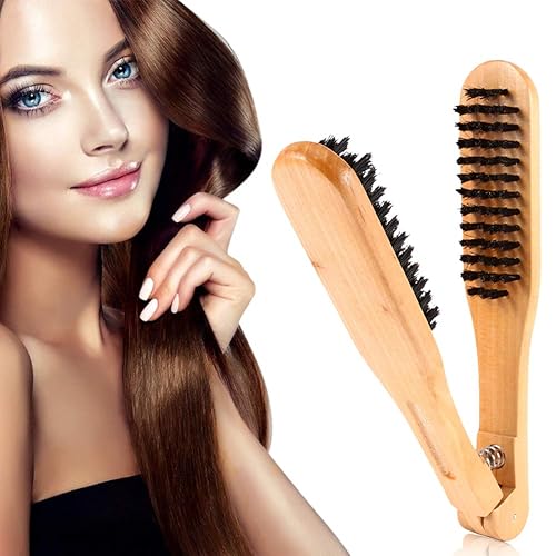 Peine profesional de la enderezadora del pelo, herramienta antiestática de madera de los cepillos dobles de la peluquería del salón