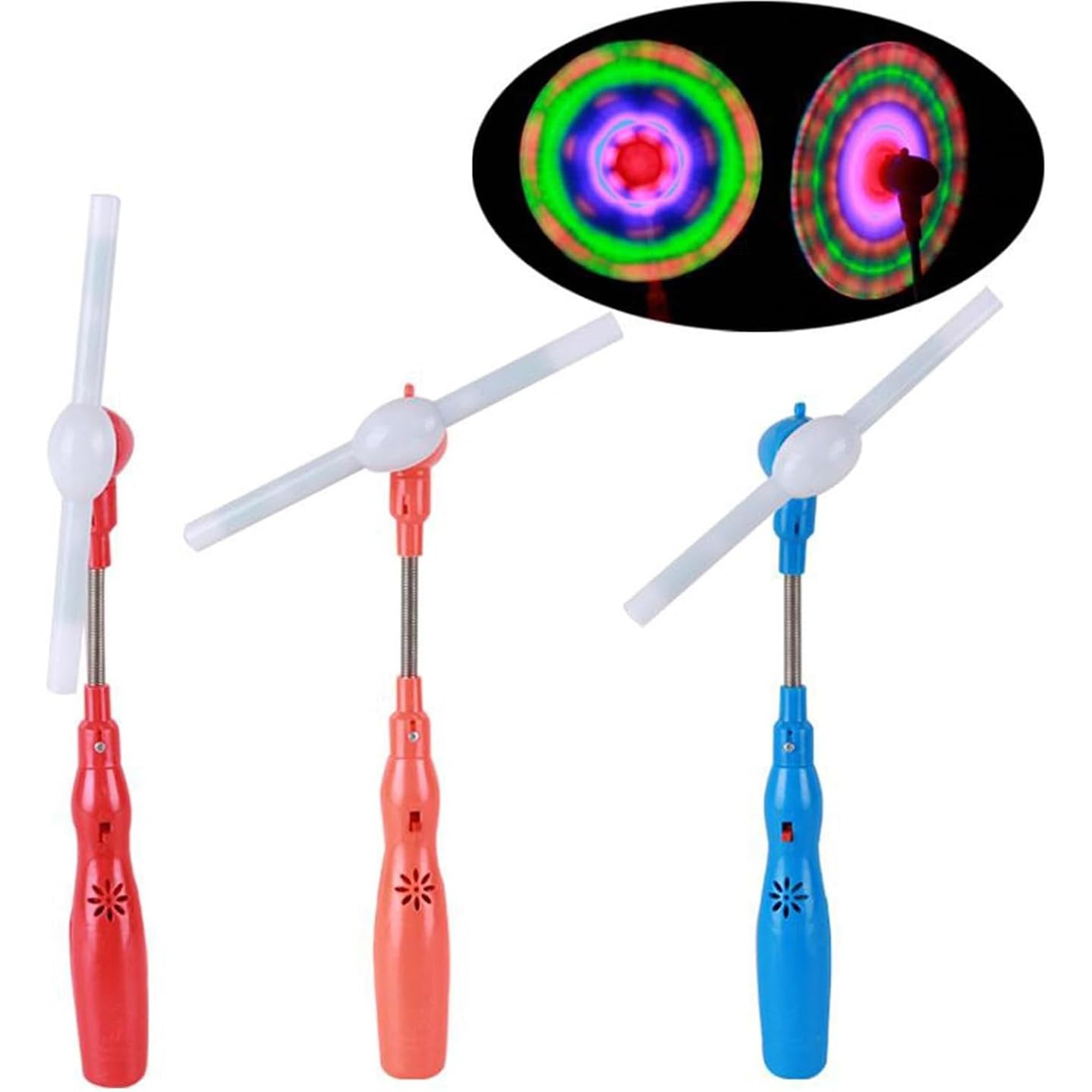3pcs Molinos de Viento Brillantes, Juguetes de Molino de Viento para niños, Molino de Viento Giratorio con música Colorida, Regalos para Fiesta de cumpleaños de niños, Color Aleatorio