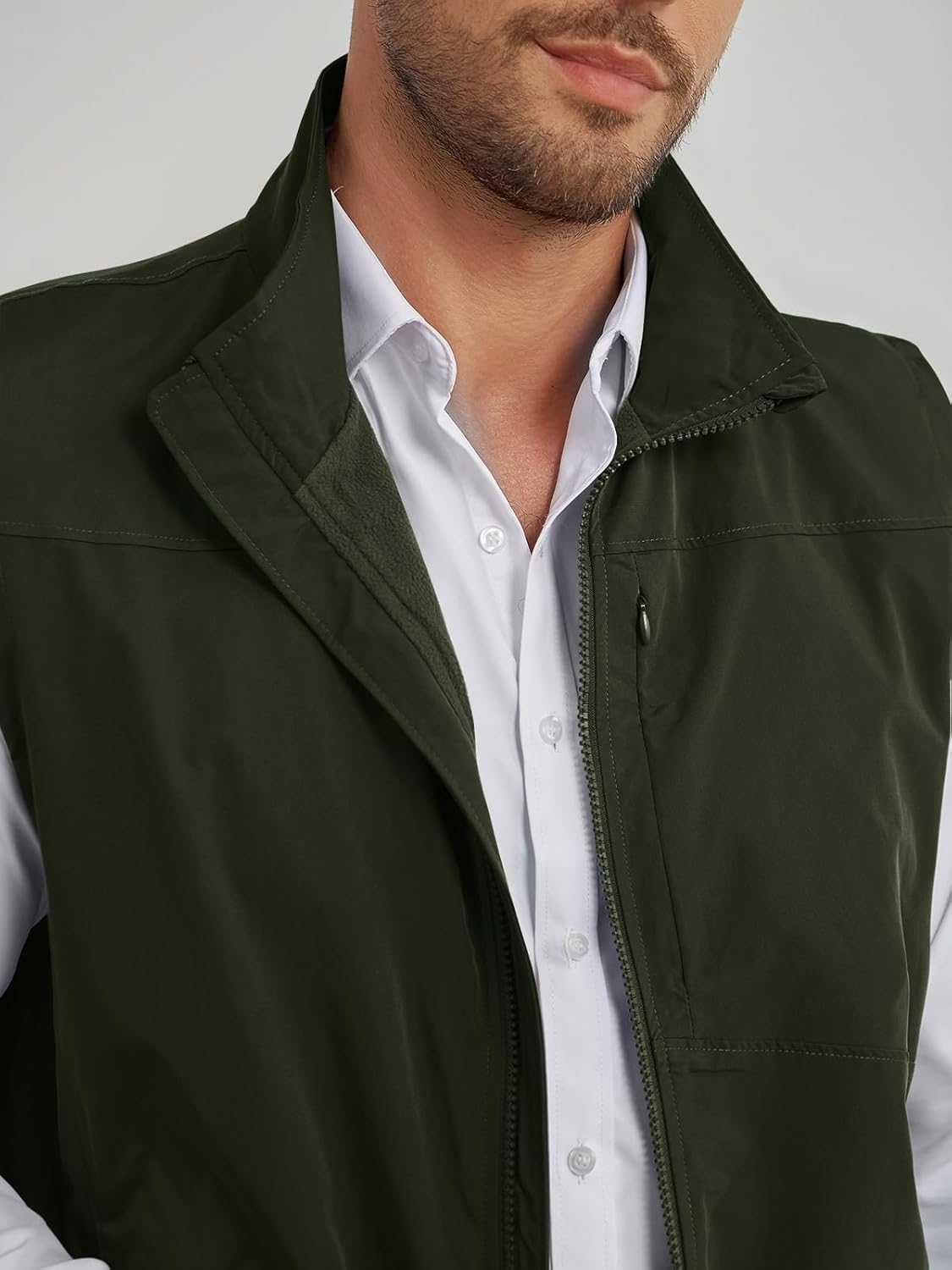 Yousify Mens Waterproof Softshell Vest Full Zip Sleeveless Jacket Lightweight Fleece Outerwear for Cycling Hiking Outdoor - Image 4