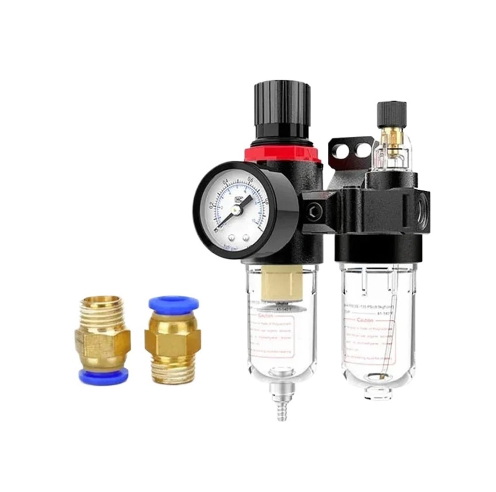 PHNOITPQ 5/20 Pcs AFC2000 G1/4 Air Compressor Oil Water Separator Pressure Reducing Valve Air Filter for AFR2000+AL2000(5 Sets,AFC2000+PC6-02x2)